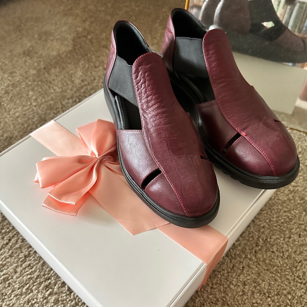 Burgundy High Quality Leather Shoes